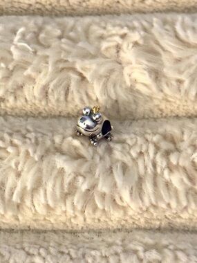 Silver Frog Charm with Gold Crown Pandora